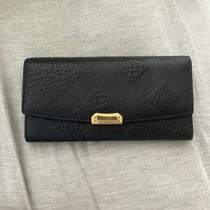 Black leather (textured) Burberry wallet